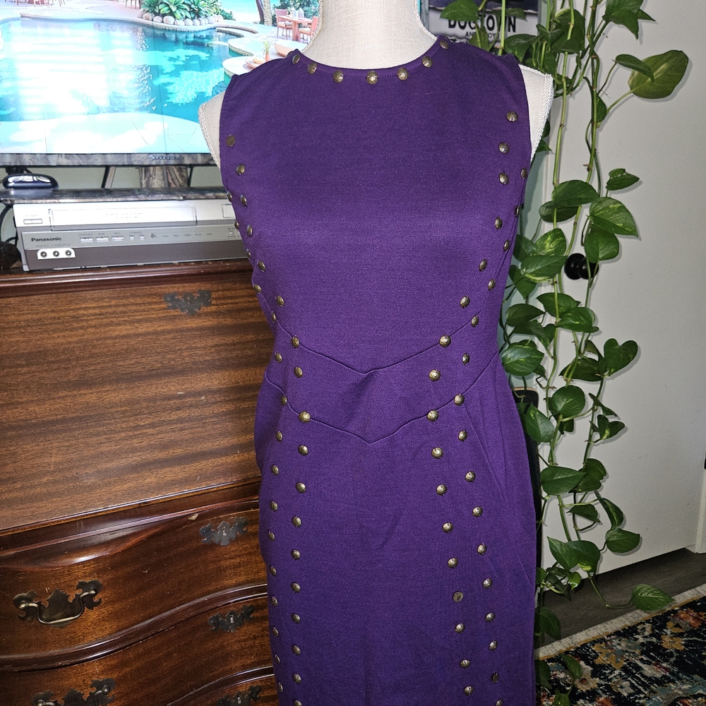 ECI Purple Studded Midi Dress